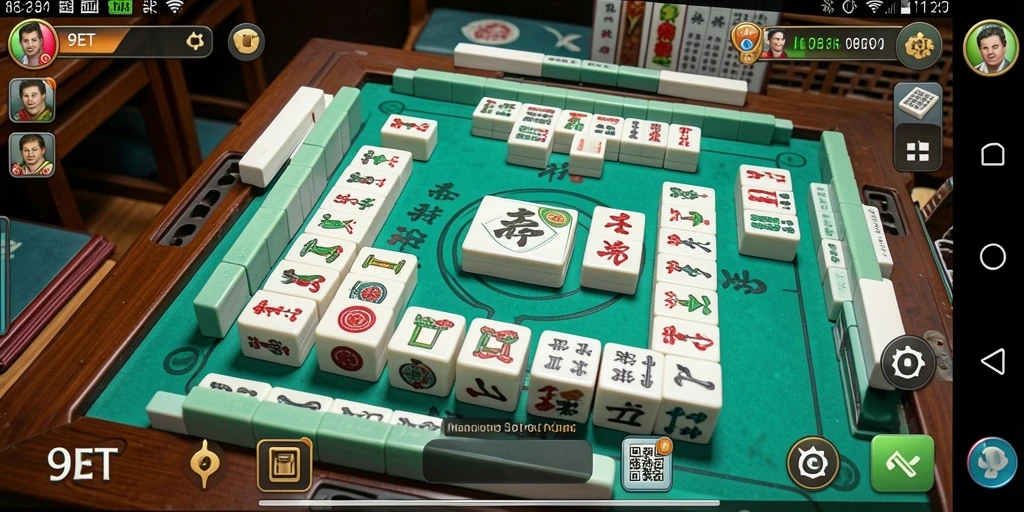 Tampilan gameplay menarik dari 9ET dengan ubin Mahjong.