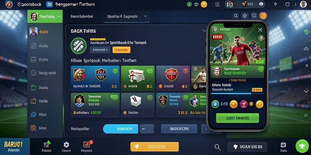 Antarmuka aplikasi BARU01 yang nyaman untuk taruhan olahraga.