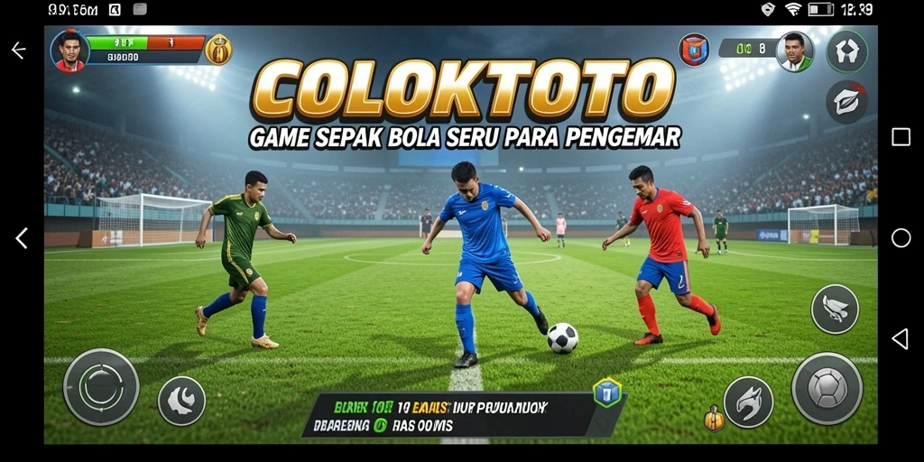 Gameplay COLOKTOTO yang mendebarkan dengan aksi sepak bola yang intens.
