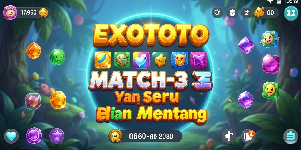 Screenshot gameplay <strong>EXOTOTO</strong> yang menampilkan keseruan permainan Match-3.