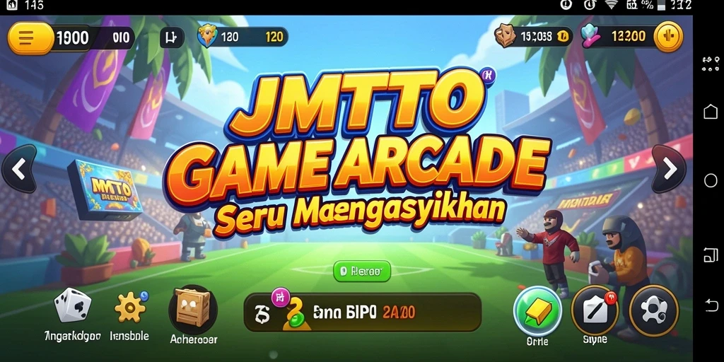 Screenshot utama JMTOTO menampilkan aksi seru dalam gameplay Arcade.