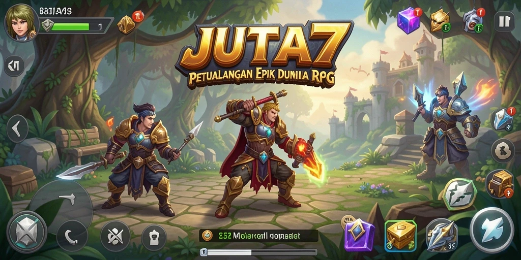 Screenshot utama JUTA7 menunjukkan aksi pertarungan yang mendebarkan.