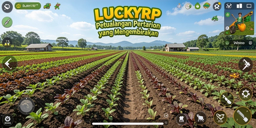 Tampilan menarik dari gameplay LUCKYRP dengan kebun yang subur.