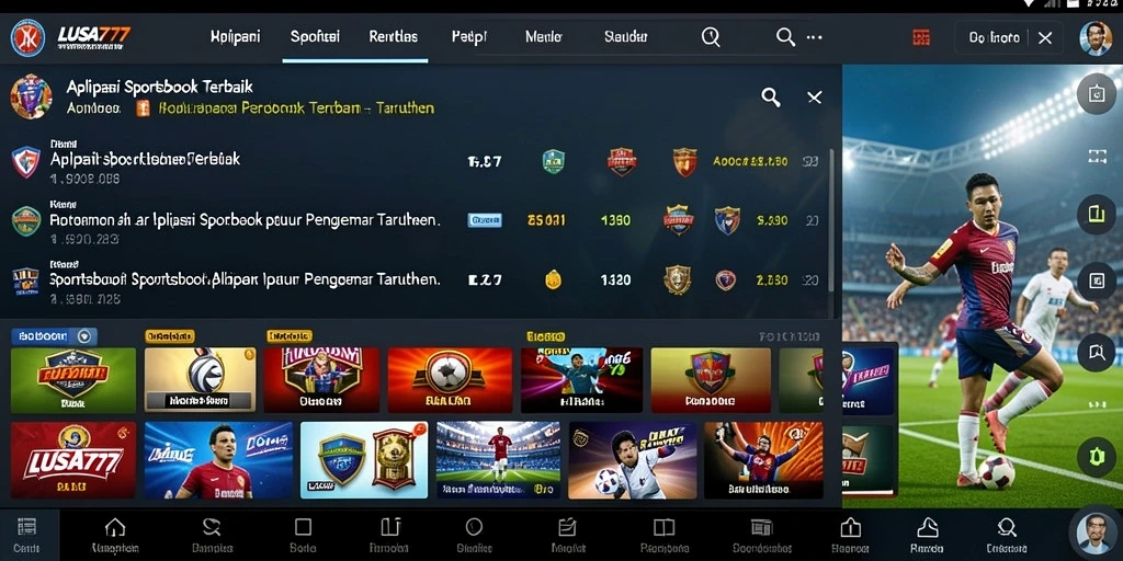 Screenshot gameplay LUSA777 menampilkan antarmuka taruhan olahraga yang menarik.