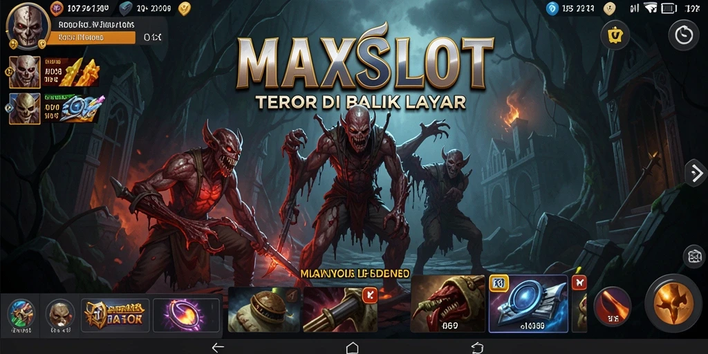Screenshot gameplay menegangkan dari MAXSLOT dengan suasana kegelapan.