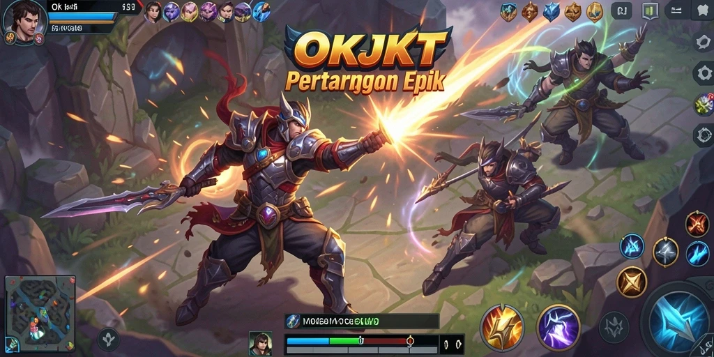 Gameplay seru dari OKJKT dalam pertempuran MOBA.