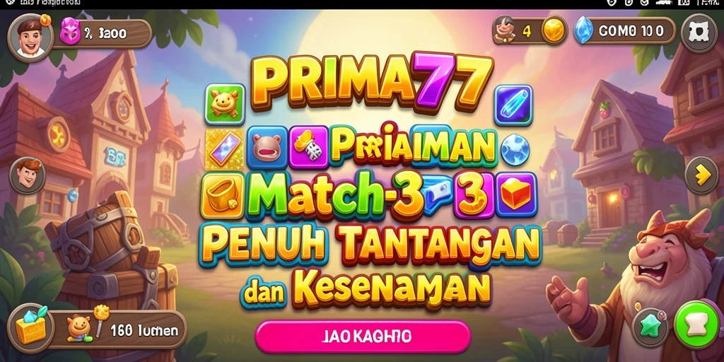 Tampilan gameplay menarik dari PRIMA77 dalam genre Match-3.