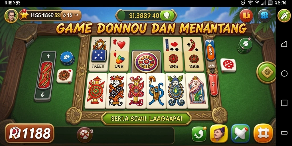 Tampilan permainan domino yang seru dan interaktif.