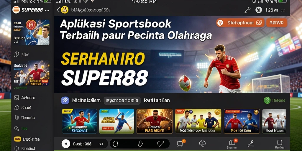 Tampilan menarik dari aplikasi SUPER88 saat melakukan taruhan olahraga.